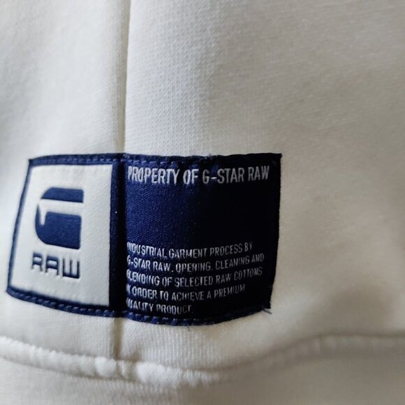 Gsraw Streetwear Rubber Graphic Printed Regular Fit GR Sweater Beige Mens Sz XXL - Picture 5 of 14